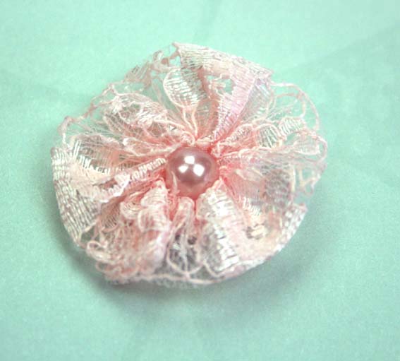 GT-3.5cm Pale Pink Lace Pearl Flower